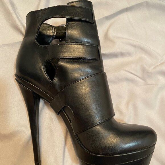 Rachel Zoe Danielle Buckle Stiletto Platform Booties Size 7 - Picture 10 of 13